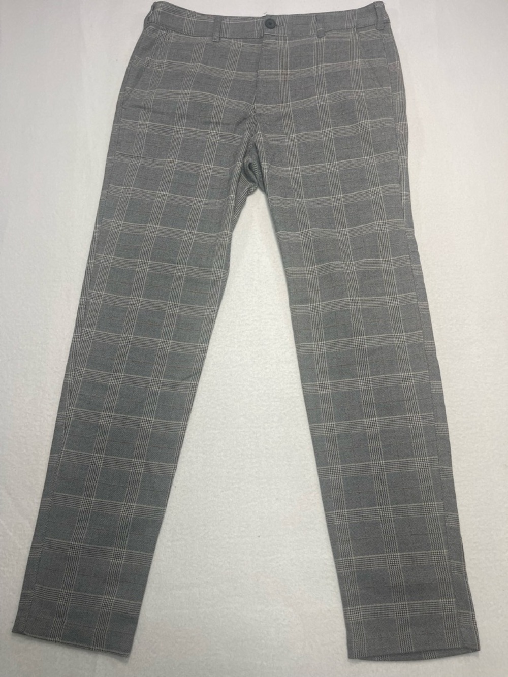 Hollister Men’s Gray Plaid Skinny Chino Pants W31 L32 Epic Flex